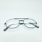 Reading Glasses Polished Black Metal Small Aviator Frame +1.50 Lens