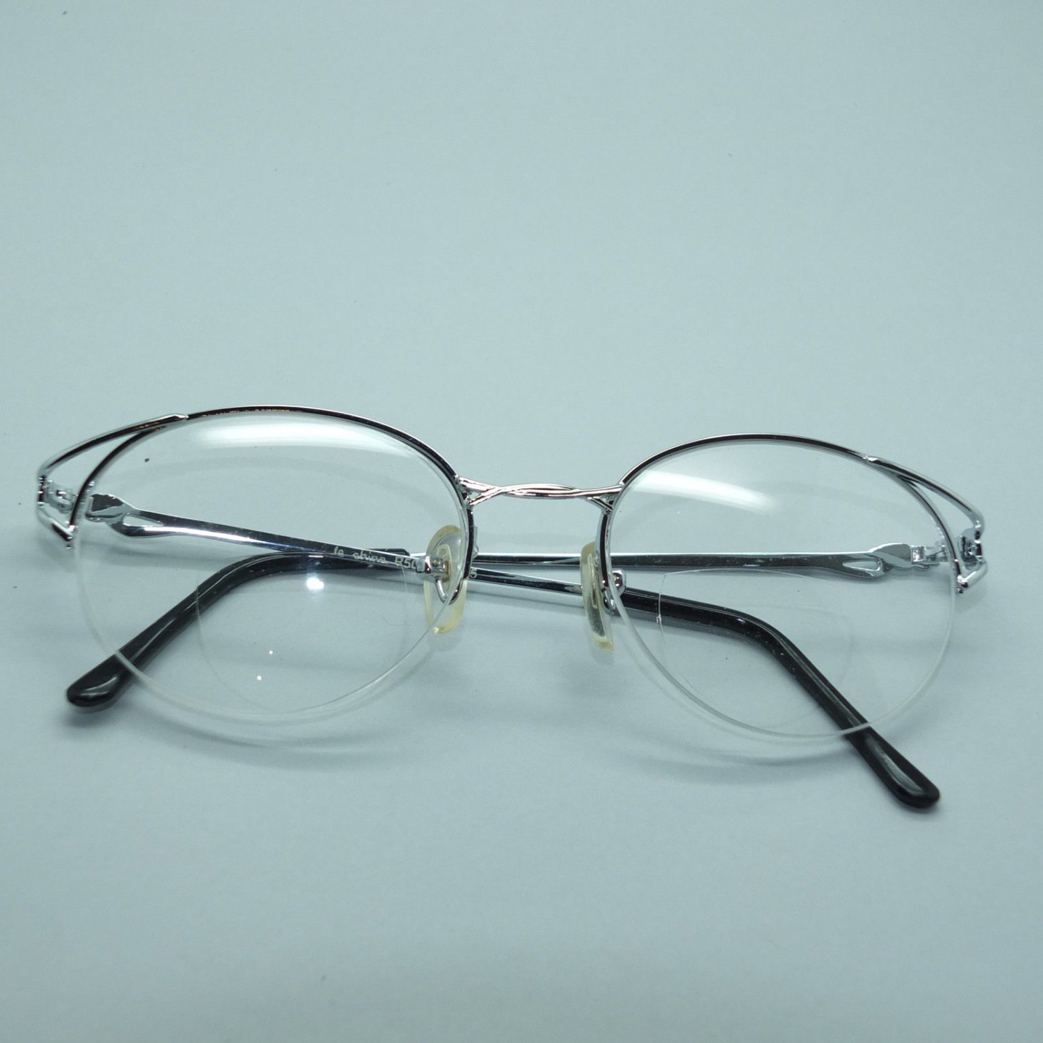 Bifocal Decorative Trim Silver Frame Reading Glasses +1.25 Lens Women's