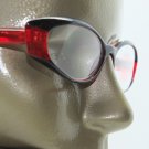 Reading Glasses +1.00 Lens Black Hot Red Super Chic Frame