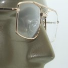 Bifocal Reading Glasses Square Aviator 80's Style Gold Metal Frame +2.00 Lens