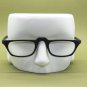 Half Eye +1.00 Reading Glasses Unisex Matte Black Polished Acrylic Wide Frame