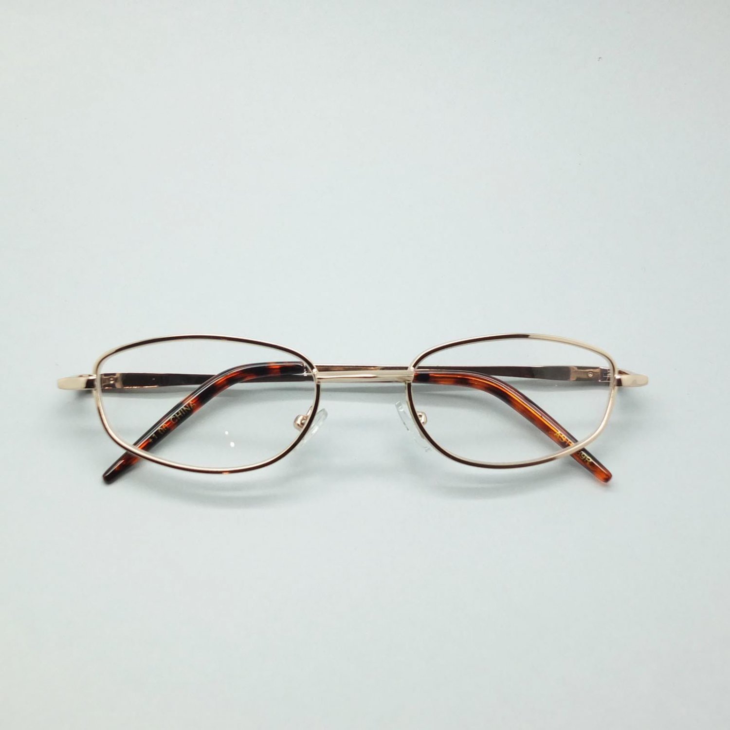 Wire Rim Polished Gold Frame Reading Glasses Lightweight Small Lens 250 8063