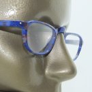 Half Eye Reading Glasses +1.00 Lens Blue Pattern Frame