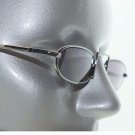 Smoke Tint Reading Glasses Xtreme Narrow Lens Boho Gray Metal Frame +2.00 Power