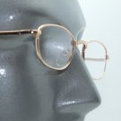 No Fuss Simple Metal Gold Wire Frame Reading Glasses +2.00 Lens Strength
