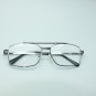 Bifocal Reading Glasses Square Aviator 80's Style Shiny Gray Frame +1.75 Lens