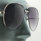 Big Gray Lens Gold Frame Straight Classic Aviator Sunglasses Sun Shades