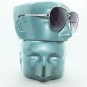 Big Gray Lens Gold Frame Straight Classic Aviator Sunglasses Sun Shades