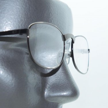 Oval Frame Arched Bridge Reading Glasses Shiny Gray Metal Frame +1.50 Strength