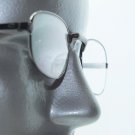 Small Oval Angle Bridge Reading Glasses Shiny Gray Metal Frame +1.50 Lens
