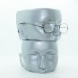 Small Oval Lightweight Unisex Reading Glasses Shiny Gray Metal Frame +1.50 Lens