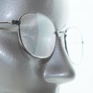 Small Oval Lightweight Reading Glasses Shiny Gray Metal Frame +2.50 Lens