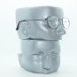 Small Oval Lightweight Reading Glasses Shiny Gray Metal Frame +2.50 Lens