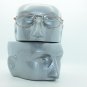 Small Low Rise Reading Glasses Spring Hinge Gold Metal Frame +2.50 Lens