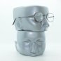 Classic Vintage Small Style Reading Glasses Shiny Gray Metal Frame +1.50 Lens
