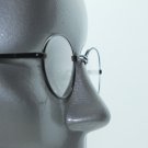 Reading Glasses +1.00 Petite Round Oval Lens Black Metal Frame