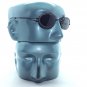Petite Oval Beaded Frame Sunglasses Sun Shades Silver on Black Metal