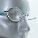 Frameless Invisible Lens Petite Frame Blue Reading Glasses +1.75 Spring Hinge