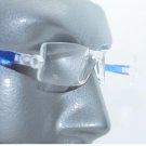 Reading Glasses No-See Frameless Lightweight Electric Blue Accent Sides +1.50