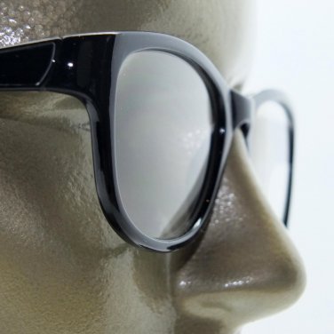 Reading Glasses Traditional Retro Office Frame Polished Glossy Black +1.25 Lens