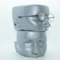 Super Petite Oval Delicate Reading Glasses Shiny Gray Metal Frame +2.50 Lens