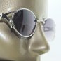 Bifocal Tinted Reading Glasses Polished Silver Oval Metal Frame +3.25 Lens