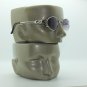 Bifocal Tinted Reading Glasses Polished Silver Oval Metal Frame +3.25 Lens