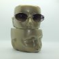 Bifocal Tinted Reading Glasses Polished Silver Oval Metal Frame +3.25 Lens