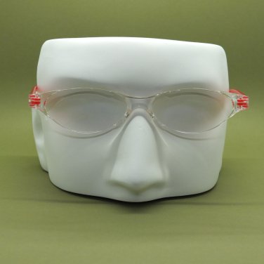 Frameless Modern Cat Eye Reading Glasses Pearly Glitter Red Side Arms +2.00