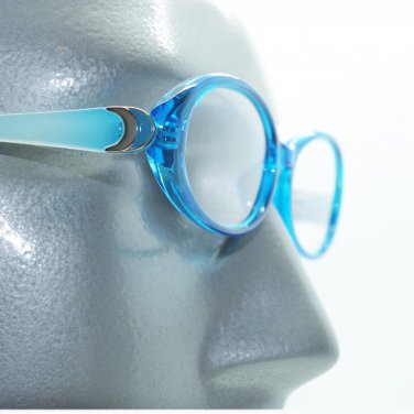Fun Reading Glasses See Thru Aqua Blue Whimsy Oval Jelly Frame +2.25 Lens