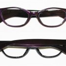 Reading Glasses " FUNKY Chunky FAT Cat Eye " BOLD Purple Frame Readers +2.00