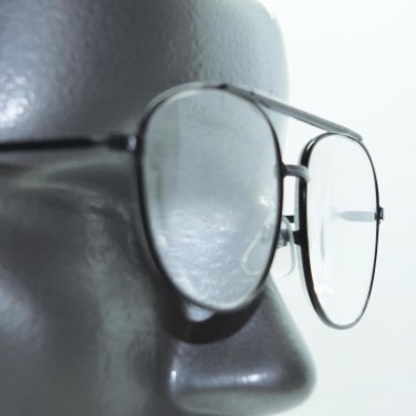 Petite Aviator Black Metal Wire Frame Reading Glasses +1.00 Lens