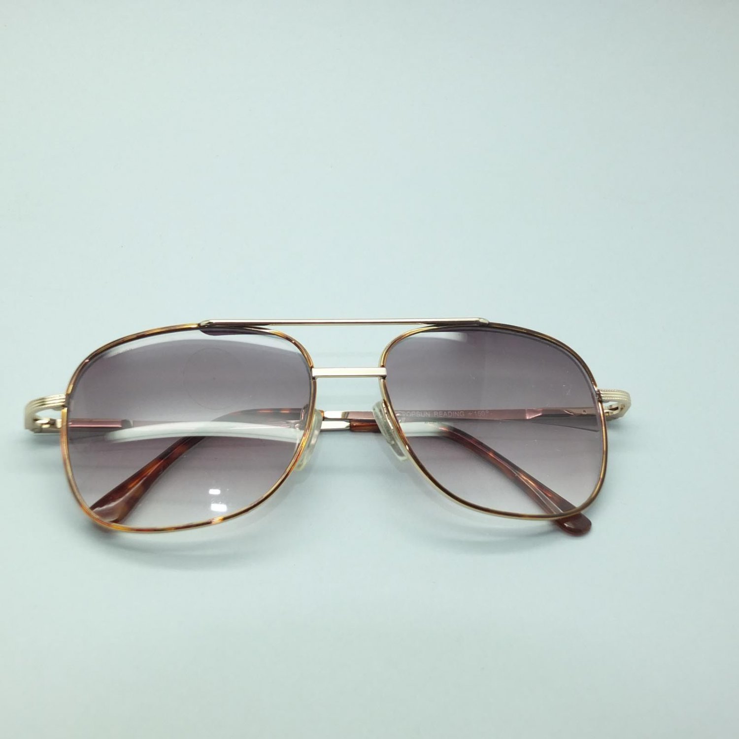 Reading Glasses Mens Sunglasses Tinted Aviator True Bifocal Gold Frame 