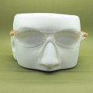 Frameless Modern Cat Eye Reading Glasses Pearly Glitter Gold Side Arms +2.00
