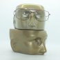 Bifocal Reading Glasses Square Aviator 80's Style Gold Black Frame +1.00 Lens