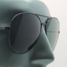 True Glass Green Lens Classic Aviator Sunglasses Sun Shades Black Metal Frame