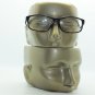 Reading Glasses Square Eyes Readers Bold Polished Black Frame +1.75 Lens