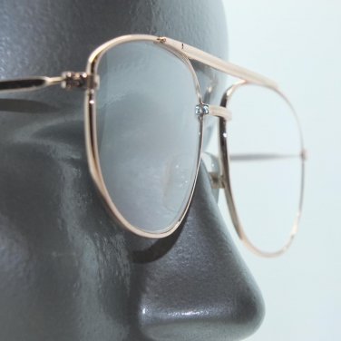 Small Aviator Style Gold Frame Classic Reading Glasses +1.00 Lens Strength