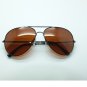 Aviator Metal Black Frame Brown Lens Sunglasses Sun Shades Pilot Captain