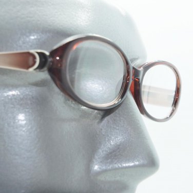 Fun Reading Glasses See Thru Coffee Brown Jelly Whimsy Oval Frame +1.50 Lens
