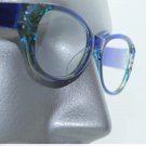 Reading Glasses Floral Feather Embossed Cobalt Blue Teal Green Accent +1.25 Lens