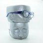 Reading Glasses Floral Feather Embossed Cobalt Blue Teal Green Accent +1.25 Lens