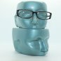 Narrow Midnight Blue Frame Tres Chic Clear Lens Runway Fashion Eyewear Glasses