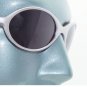 Close Fit Wrap Sunglasses Low Profile Sleek Styling Pearlized Silver Frame