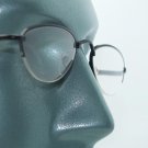 Delicate Oval Metal Top Black Frame Reading Glasses Bottomless Lens +1.50