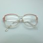Bifocal Reading Glasses Big Bold Statement Frame Clear Pink Accents +3.25 Lens