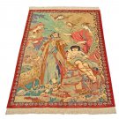 ISMAIL  art feat Persian silk carpet/rug qom handmade 100% pure silk 600kpsi