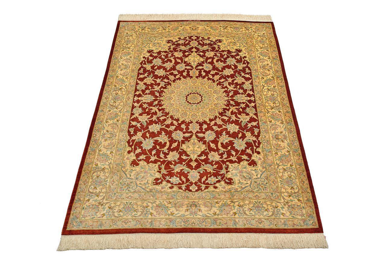 4 corner design Persian silk carpet/rug qom handmade 100% pure silk 600/kpsi