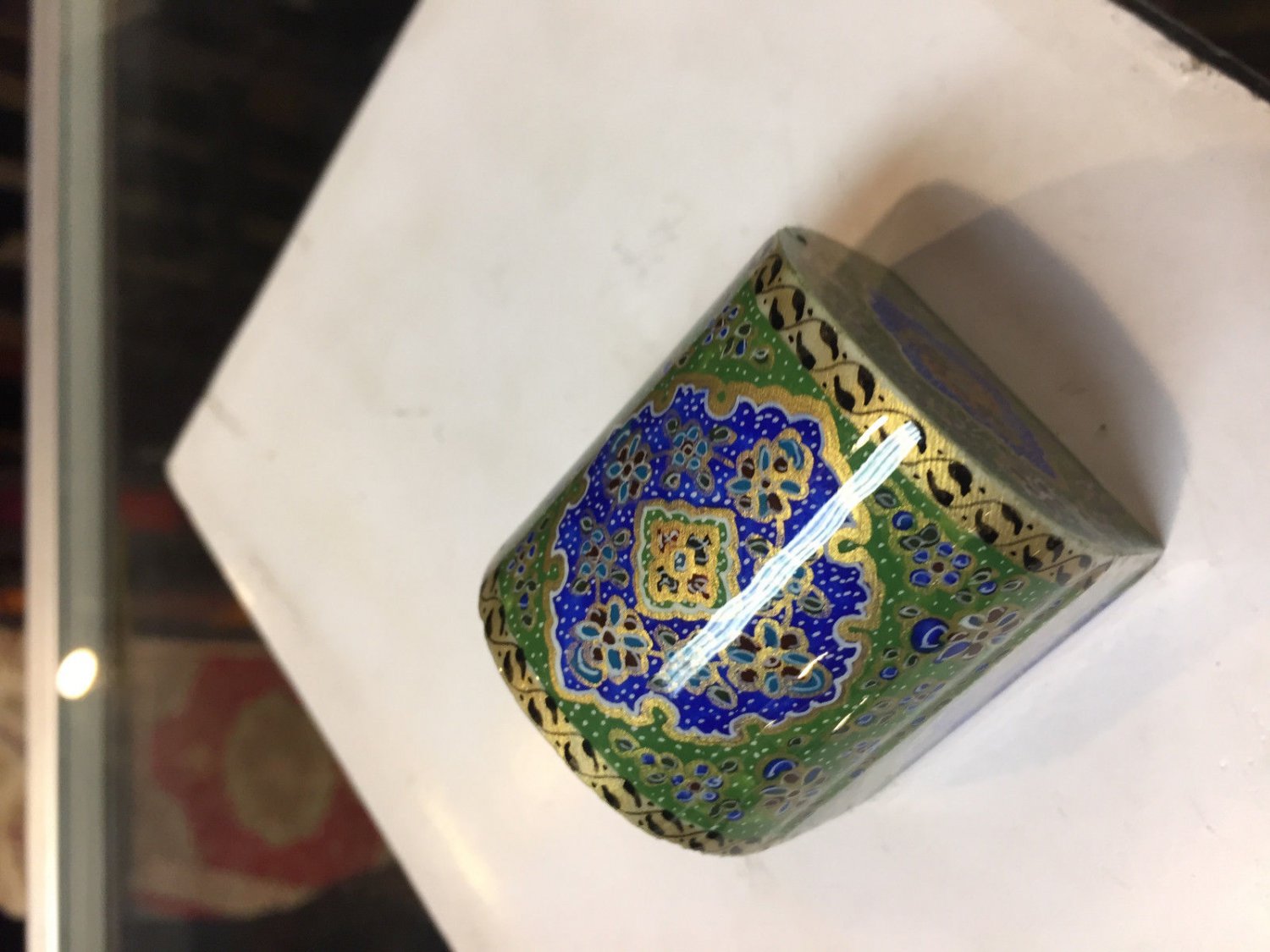 Trinket box  camel bone miniature paint deal sale work of art