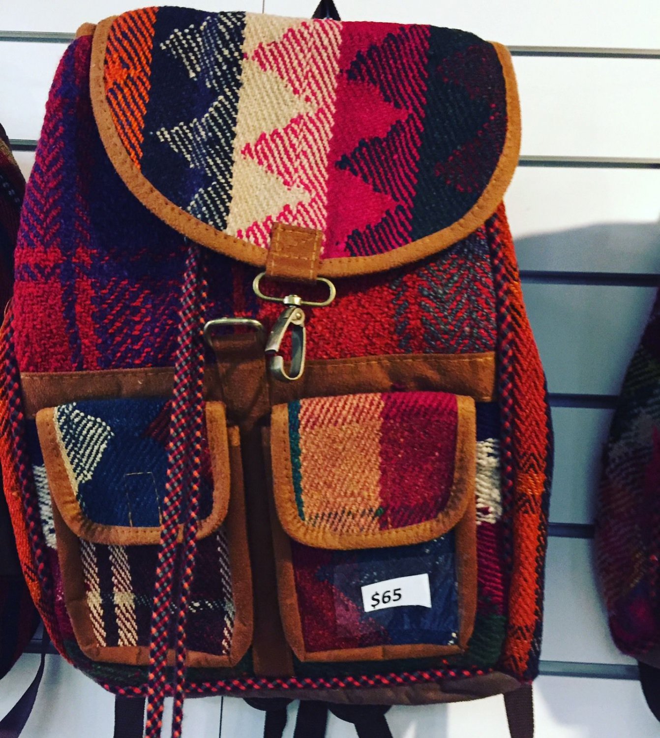 Backpack picnic satchel  bag deal sale clearance hand made wool natural art